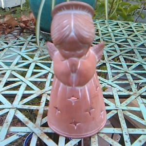 Red Clay Angel tea light Candle Holder